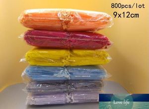 Partihandel 800pcs / Lot 9x12cm Organza Bag Små smycken Förpackning Väskor Bröllopsfest gynnar Drawstring Giftväskor Smycken påsar