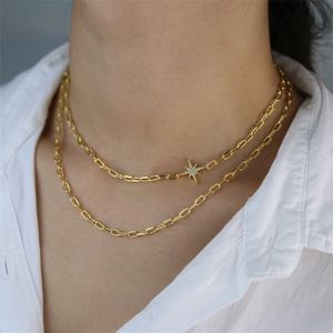 Wholesale starburst necklace resale online - double layer starburst choker necklace gold open link chain fashion women jewelry Y200730