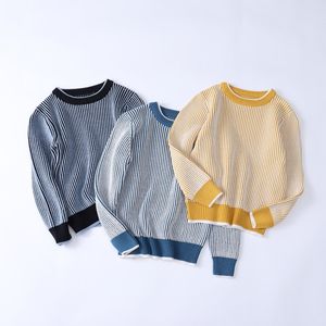 Kids Boys Sweaters Boys Autumn Winter Striped Sweaters Children Knitted Pullover Kids Outerwear Pure Cotton Age 3 4 6 8 10 201128