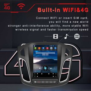 9 7-дюймовый автомобильный радиоприемник, аудио для Ford Focus 2012-2018, QLED-экран, GPS, Android 10, стереоприемник, 2 Din, автомобильный мультимедийный проигрыватель217D