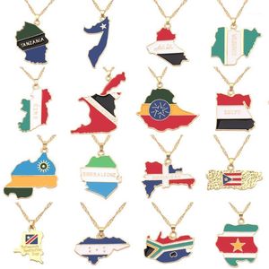 Wholesale south african fashion resale online - Pendant Necklaces National Flag Map Necklace Jamaica North America South Africa Nigeria Egypt Fashion Charm Jewelry Gifts For Women Kids1