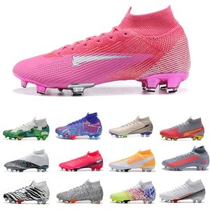 Mbappé Rosa Pink Blast Football Boots Cleats Daybreak Zuid-Korea Aangepaste Elite Mercurial Superfly 7 VII Black Orange Mens Soccer Schoen