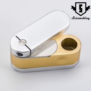 wholesale Accessori per fumatori Ottone Metallo Twist Pipe Portable Stash Metal Pipes Pocket Hand Dab Rig 031
