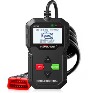 Ferramenta de Diagnóstico New OBD KONNWEI KW590 Código Car leitor Automóvel OBD2 Scanner suporte multi-marcas Carros múltiplas linguagens