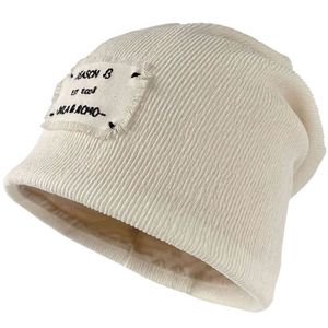 Beanie S осень удобный тонкий вязаный повседневный дизайн женская балаклава боббл шляпа пружина вязать кепки