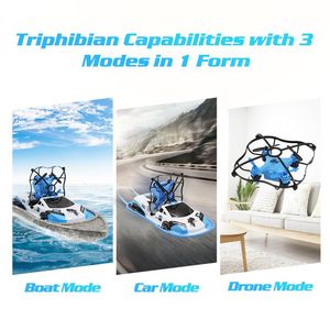 GW123 RC Mini Drone Boat Car Triphibian Helicopter Dron Quadrocopter Remote Control Toys for Boys Girls Nano Dron