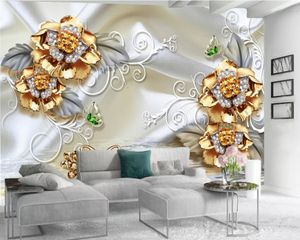 3d Flower Wallpaper Beautiful Swan Lake Diamond 3d Flower Wallpaper Living Room Bedroom Wallcovering HD Wallpaper