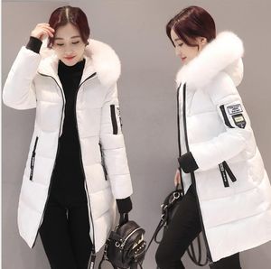 겨울 자켓 여성 한국 파카 롱 코트 다운 코튼 패딩 파카 Mujer 2020 숙녀 겨울 재킷 대형 모피 칼라 KJ2458 T200811