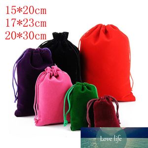 5pcs/lot 15*20cm 17*23 20*30 large size Velvet Pouches Jewelry Packaging Display Drawstring Packing Gift Bags & Pouches brand