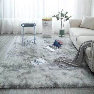 灰色のカーペットのタイの染色豪華な柔らかいsのための居間の寝室滑り止めの床マットの装飾吸水鉄板220301