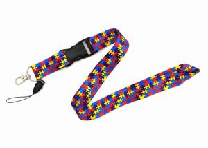 Ny 10PS Multicolor Jigsaw Puzzle Lanyard Badge ID Lantering / Mobiltelefon Rope Neck Straps Keychain