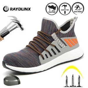 Raydlinx 통기성 남성 안전 부츠 강철 발가락 캡 캐주얼 산업 건설 작업 신발 Y200915