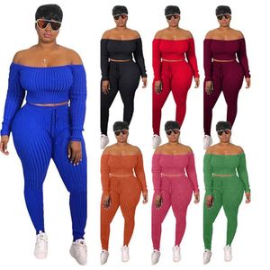 Tasarımcı Kadın Takip Kapalı Omuz Kıyafetleri Hoodies Taytlar 2 Parça Setler Seksi Pantolon Bodycon Pants Pantolon Üst Moda Sonbahar Bg