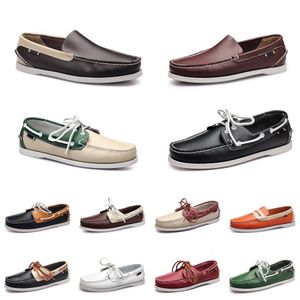 män casual skor loafers läder utomhus sneakers botten lågklassig klassisk trippel svart gul gr