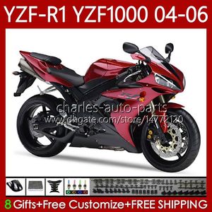 Kit carenature per YAMAHA YZF-R1 YZF R 1 1000 CC YZF1000 YZFR1 Metallo rosso 04 05 06 Carrozzeria 89No.61 YZF R1 1000CC 2004 2005 2006 YZF-1000 2004-2006 Corpo moto OEM