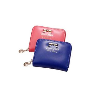 Borse Amorvivi 2021 1PC Coin Key Mini Purse Small Zipper Card Holder Hardware Bow Wallet Dieci colori disponibili