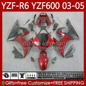 OEM Perla Red Blk Fairings per Yamaha YZF-R6 YZF R 6 600 cc YZF600 YZFR6 03 04 05 Body 95No.32 YZF R6 600CC 2003 2004 2005 Cowling YZF-600 03-05 Kit di carrozzeria moto