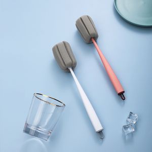 Hanging Cup Brush Detachable Sponge Cup Washing Brushes Long Handle Glass Cleaning Rotating Bottle Wash Cups Artifact XG0358