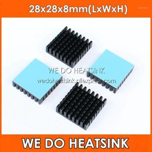 FANS SOĞUKLARIMIZ YAPIYORUZ 28X28X8mm Alüminyum Soğutma Siyah Anodize Elektronik Ürünler için Isı Lavaboları1