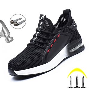 2020 Nova bota masculina respirável luz segurança aço toe toe shoes indestrutíveis anti-piercing botas de trabalho homens Y200915