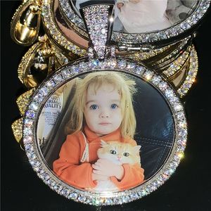 Custom Photo Memory Medallion Picture Pendant Necklace With Tennis Chain Hip Hop Jewelry Personalized Zirconia Chains Charm Gift