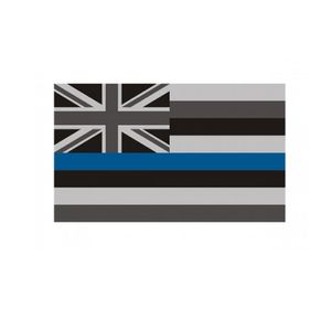 Hawaii-Staatsflagge, dünne blaue Linie, 90 x 150 cm, Polizeibanner, 90 x 150 cm, Festival-Geschenk, 100D-Polyester, für drinnen und draußen, bedruckte Flaggen und Banner