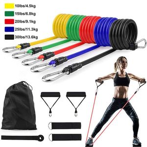 EU estoque 11 pçs / set Latex resistência bandas crossfit treinamento exercício yoga tubos puxar corda de borracha expansão elástico bandas equipamentos de fitness