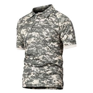 Sommer Taktisches Militär-Poloshirt Herren Army Camo PoloShirt Herren Atmungsaktives, schnell trocknendes Poloshirt mit Armtasche