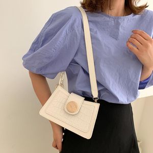 Hot Sale Fashion Splicing Color Crossbody Bag Women Crescent PU Leather Shoulder Handbag Popular Simple Female Daily Bag