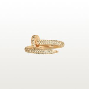 Designer Nail Ring Luxe Sieraden Star Diamonds Band Ringen voor Dames Titanium Staallegering Vergulde Proces Accessoires Never Fade Notallergic Store