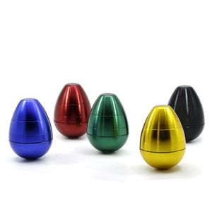 EGG Shape Herb Grinder 4 piece 58mm Smoking Set Zinc Aluminum Aalloy Pollen Press Catcher Tobacco Crusher Metal Grinder RRA4034