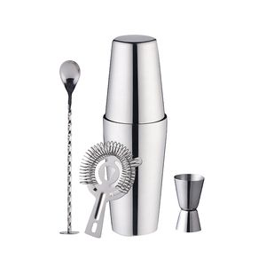 Botique-barman definido para bartenders profissionais e bares de família, 5 partes conjunto de Boston Cocktail Shaker Barman Tool T200523