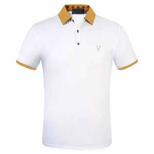 2022 Tasarımcı Şerit Polo Gömlek T Shirt Yılan Polos Arı Çiçek Erkek Yüksek Sokak Moda At Polo Lüks T-shirtm-3XL # 620