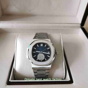 Z papierami w pudełku U1 Fabrycznie najwyższej jakości zegarki 40mm Nautilus 5711 1A/010 Niebieska tarcza Azja 2813 Ruch Przezroczysty mechaniczny automatyczny męski zegarek Męskie zegarki na rękę