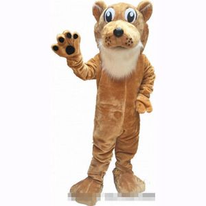 Alta Qualidade Marrom Cougar Mascote Traje de Halloween Natal Cartoon Personagem Outfits Terno Folhetos de Publicidade Roupas Carnaval Unisex Adultos Outfit