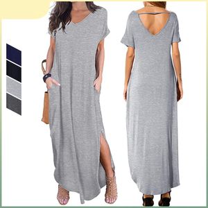 Abito estivo Realfine GA115 Abiti casual irregolari comodi senza schienale sexy per donna taglia S-XL