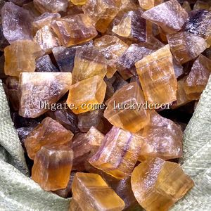 1000g Rare Natural Amarelo Fluorita cristal de quartzo Raw áspero Pedra Rocha Mineral Specimen Gemstone para Aquarium / Peixe Turtle tanque Vaso Decor /