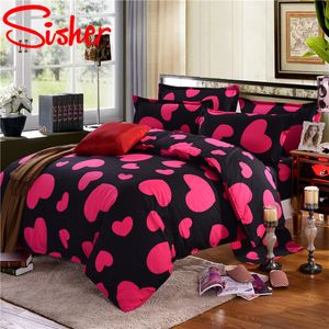 Simple Heart Duvet Cover Sets King Size Bedding Set Floral Star Quilt Cover No Bed Sheet Single Double Queen Nordic Bed Linens T200826