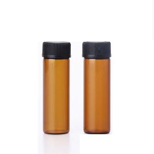 Wholesale 1000pcs Lot 1ml 2ml 3ml 5ml Essential Oil Amber Glass Sample Bottle Vial With Black Screw Cap And Plug