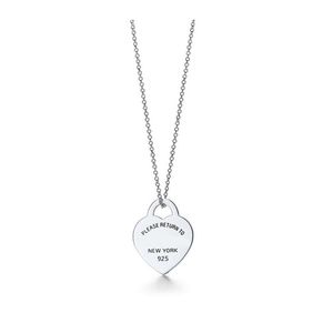 Necklace 925 Silver Pendant Necklaces Female Jewelry Exquisite Craftsmanship Classic Blue Heart Luxury 240225