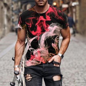 Herr t-shirts 20221 Summer Men T-shirt 3D bil motorväg Motorcykelcyklist Hip Hop Tshirt Tee Top Oversize T-shirt för vintage kläder