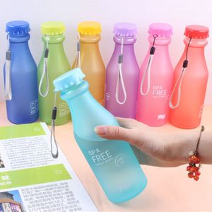 Creativo 550ML Bottiglia di soda glassata Bottiglie di acqua portatili a prova di caduta di plastica Studenti di moda Sport Tazze d'acqua Bottiglie VTKY2372