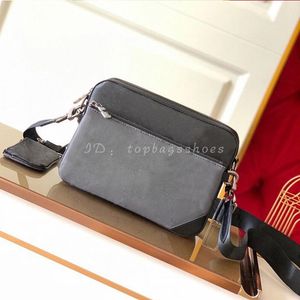 Luksusowe Męskie Projektant Crossbody Torby 5A 2021 3 Piece Set Męskie Moda Marka Prawdziwe Prawdziwe Skórzane Torebki Portmonetki Flap Ramię Cross Body Messenger