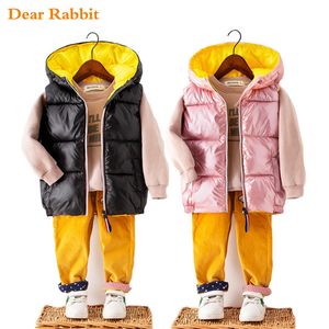 2020 Çocuk Yelek Çocuk Giyim Bahar Sonbahar Kışlık Mont Çocuklar Giysileri Sıcak Kapüşonlu Bebek Erkek Kız Yelek Yaş 1-8 YRS LJ201128