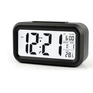 Relógio de mesa Sensor inteligente nightlight despertadores digitais com termômetro de temperatura silencioso mesa mesa de cabeceira acordar snooze