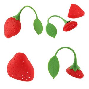 Strawberry shape silicone tea infuser strainer silicone tea filler bag ball dipper DH5986