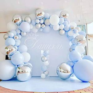 1Set Macaron blue ocean set balloon round table floating column wedding birthday party decoration
