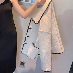 Mishow 겨울 빈티지 레이디 솔리드 모직 자켓 여성 패션 옷깃 싱글 브레스트 긴 소매 두꺼운 코트 탑 MX19D9546 201009