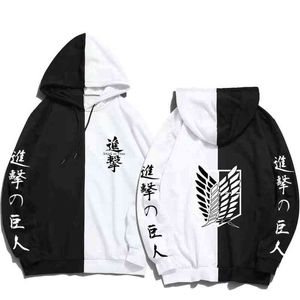 Sommer Angriff auf Titan Casaul Hoodie Druck Die Sharingan Doppel Farbe Hoodies Pullover Sweatshirt Harajuku Dünne Clothin H1227