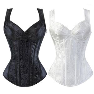 Bustiers espartilhos s-6xl mulheres sexy steampunk gothic espartilho zíper halter plus size overbust and bustiers1